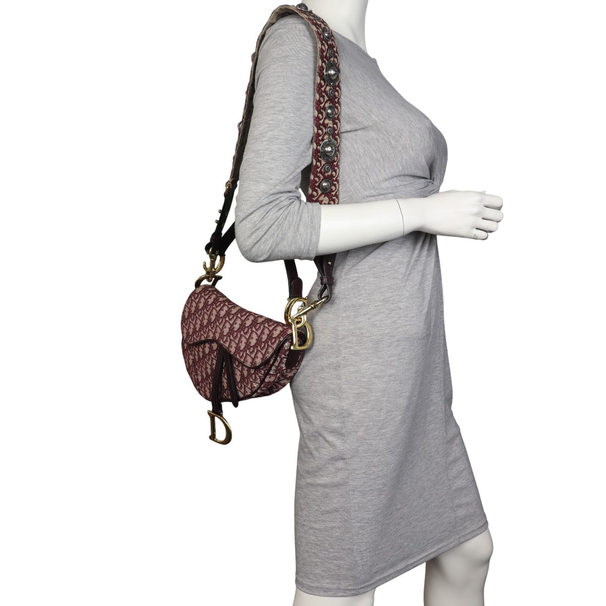 Dior Saddle Bag Oblique with Embroidered Strap