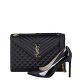 Saint Laurent Monogram Mix Matelasse Envelope Chain Bag Large