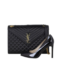 Saint Laurent Monogram Mix Matelasse Envelope Chain Bag Large