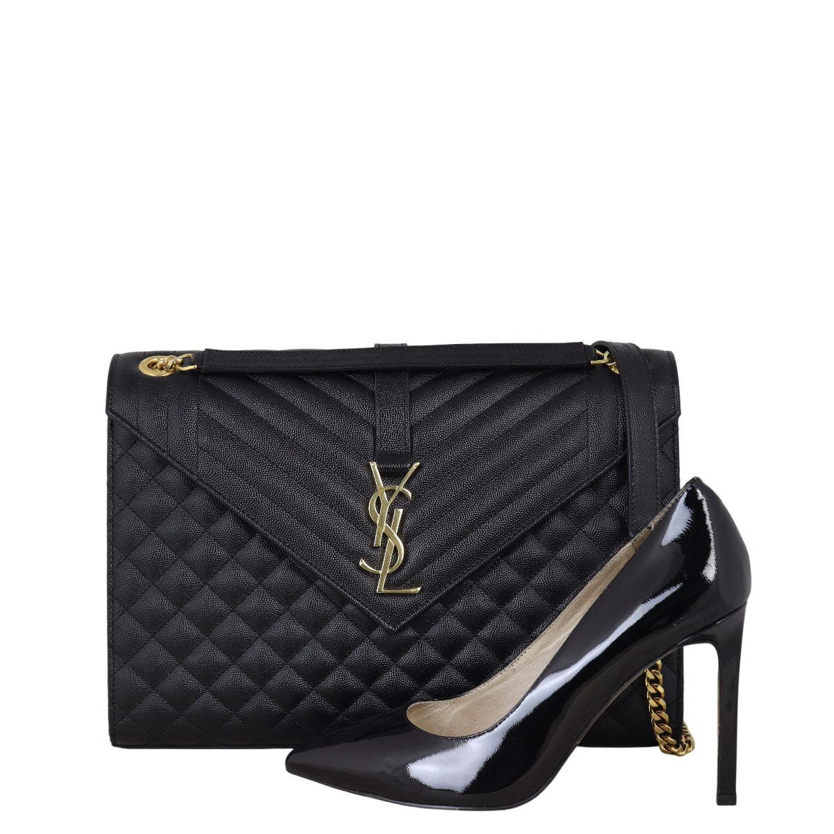 Saint Laurent Monogram Mix Matelasse Envelope Chain Bag Large