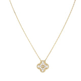 Van Cleef & Arpels Vintage Alhambra Diamond 18k Yellow Gold Pendant Necklace