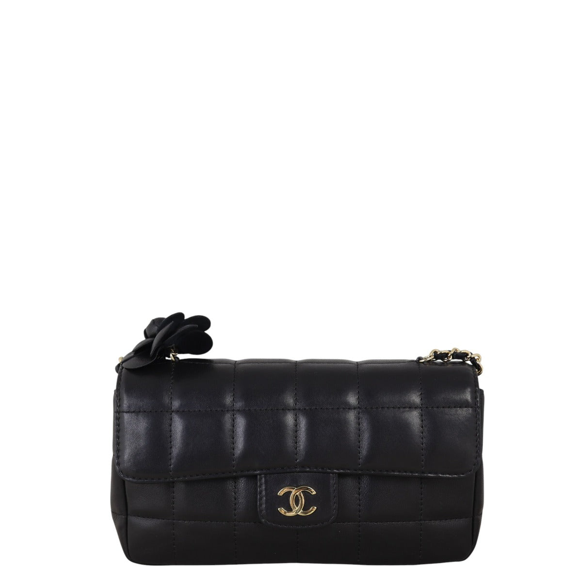 Chanel Camellia Chocolate Bar Flap Bag Mini
