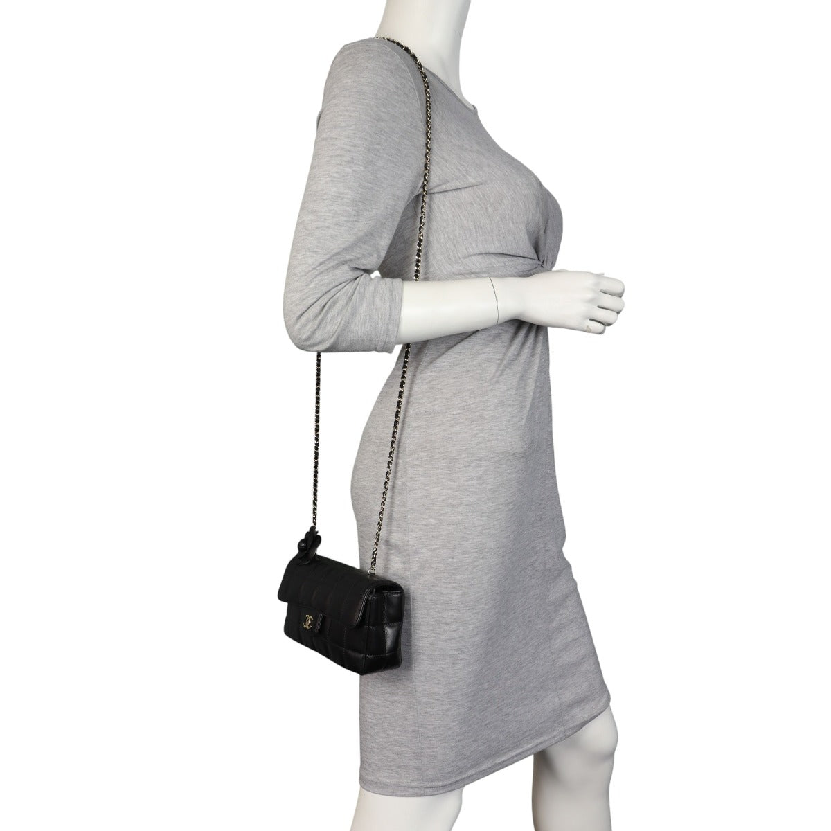 Chanel Camellia Chocolate Bar Flap Bag Mini