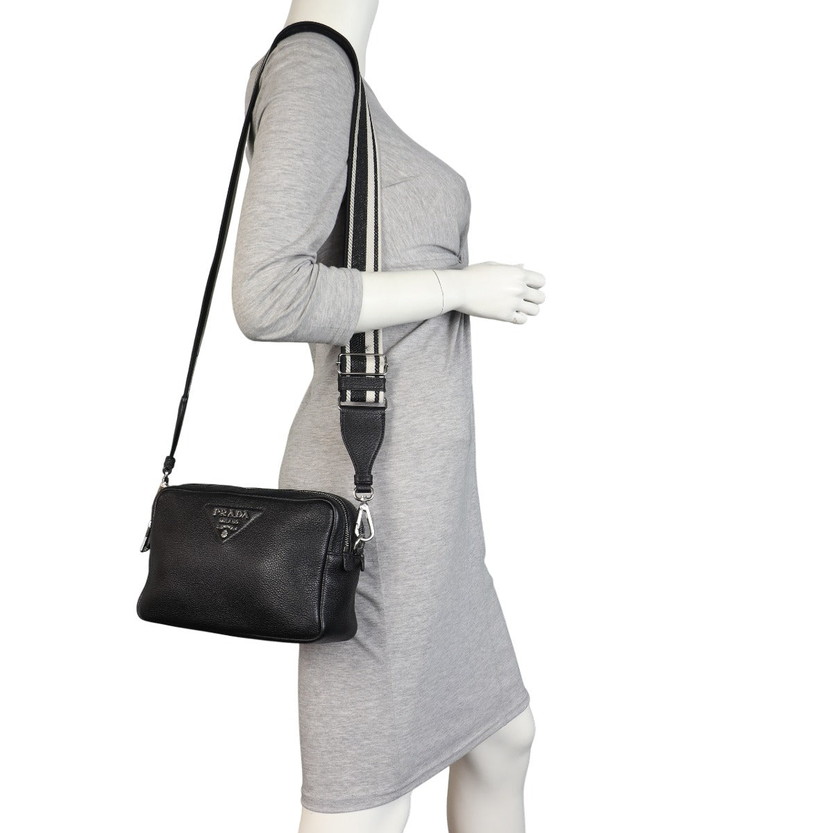 Prada Vitello Daino Double Zip Camera Bag