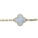 Van Cleef & Arpels Vintage Alhambra 5 Motif Mother of Pearl 18k Yellow Gold Bracelet