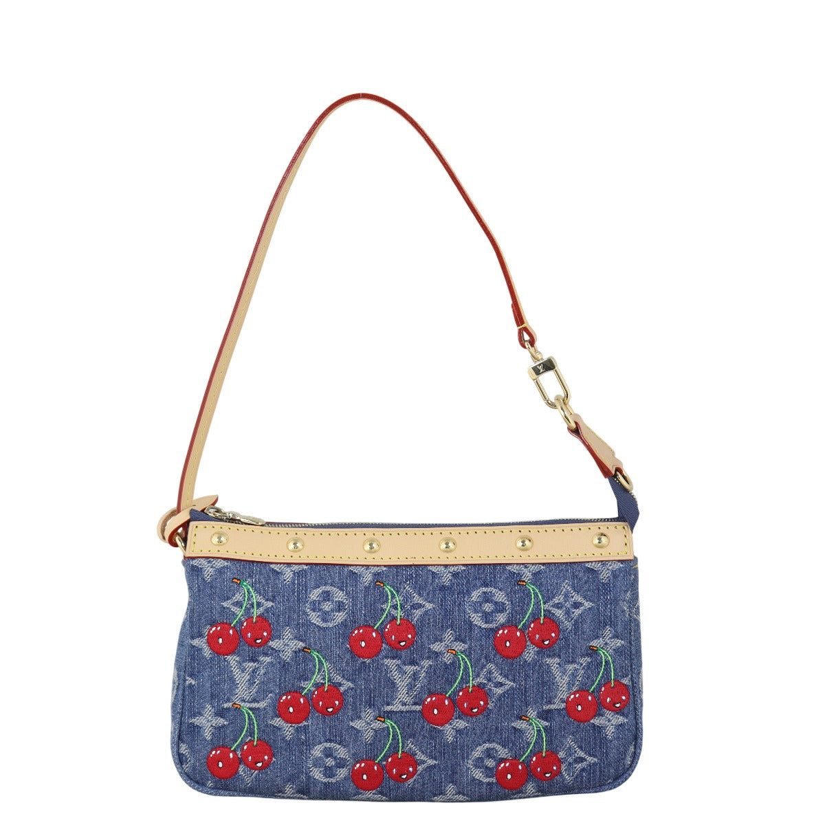 Louis Vuitton x Takashi Murakami Pochette Accessoires Denim Monogram Cerises