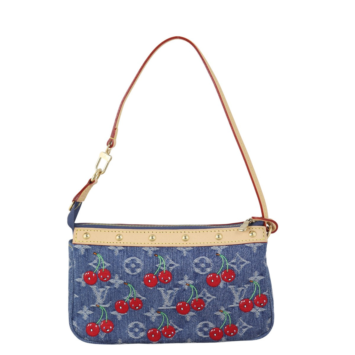 Louis Vuitton x Takashi Murakami Pochette Accessoires Denim Monogram Cerises