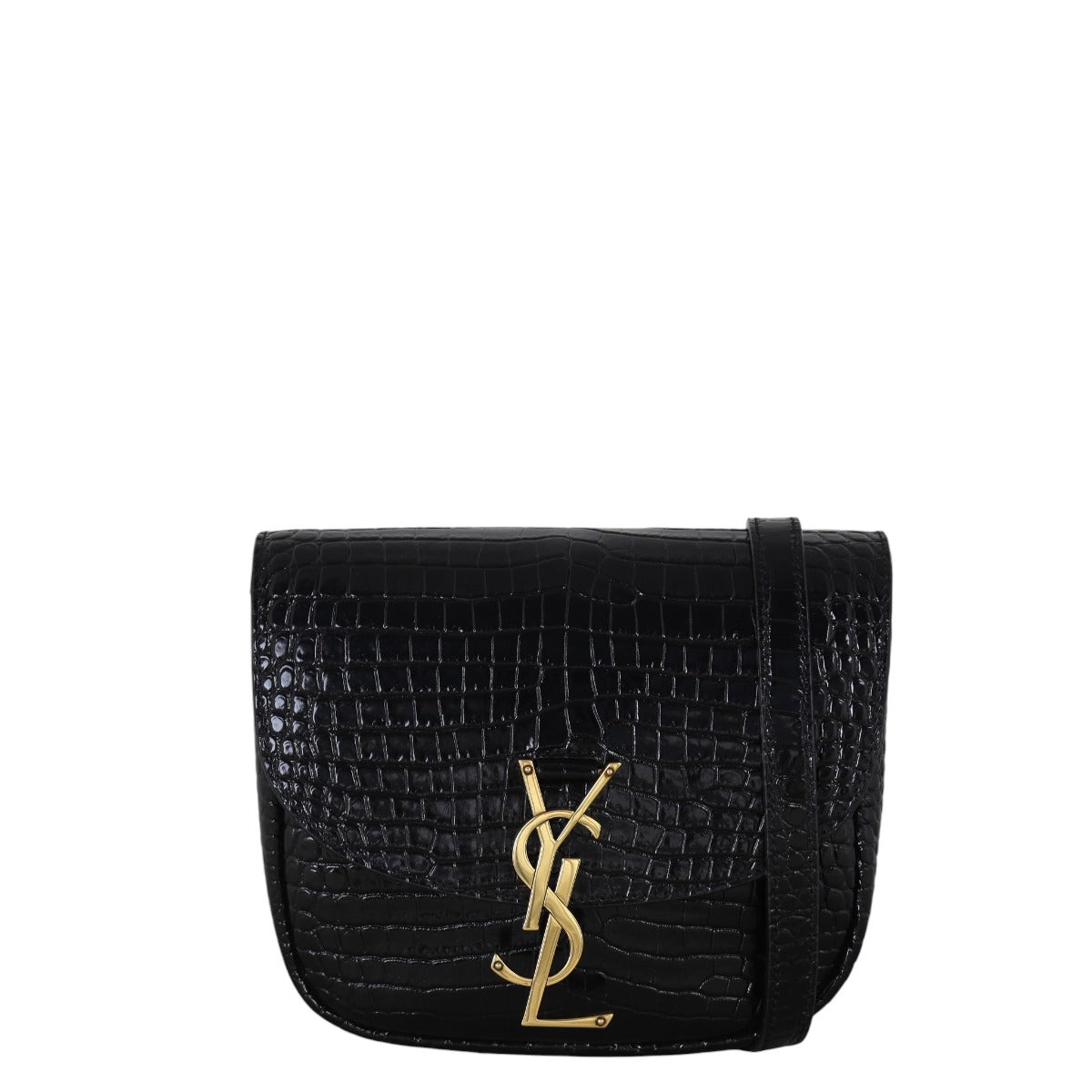 Saint Laurent Kaia Crossbody Small Croc-Embossed