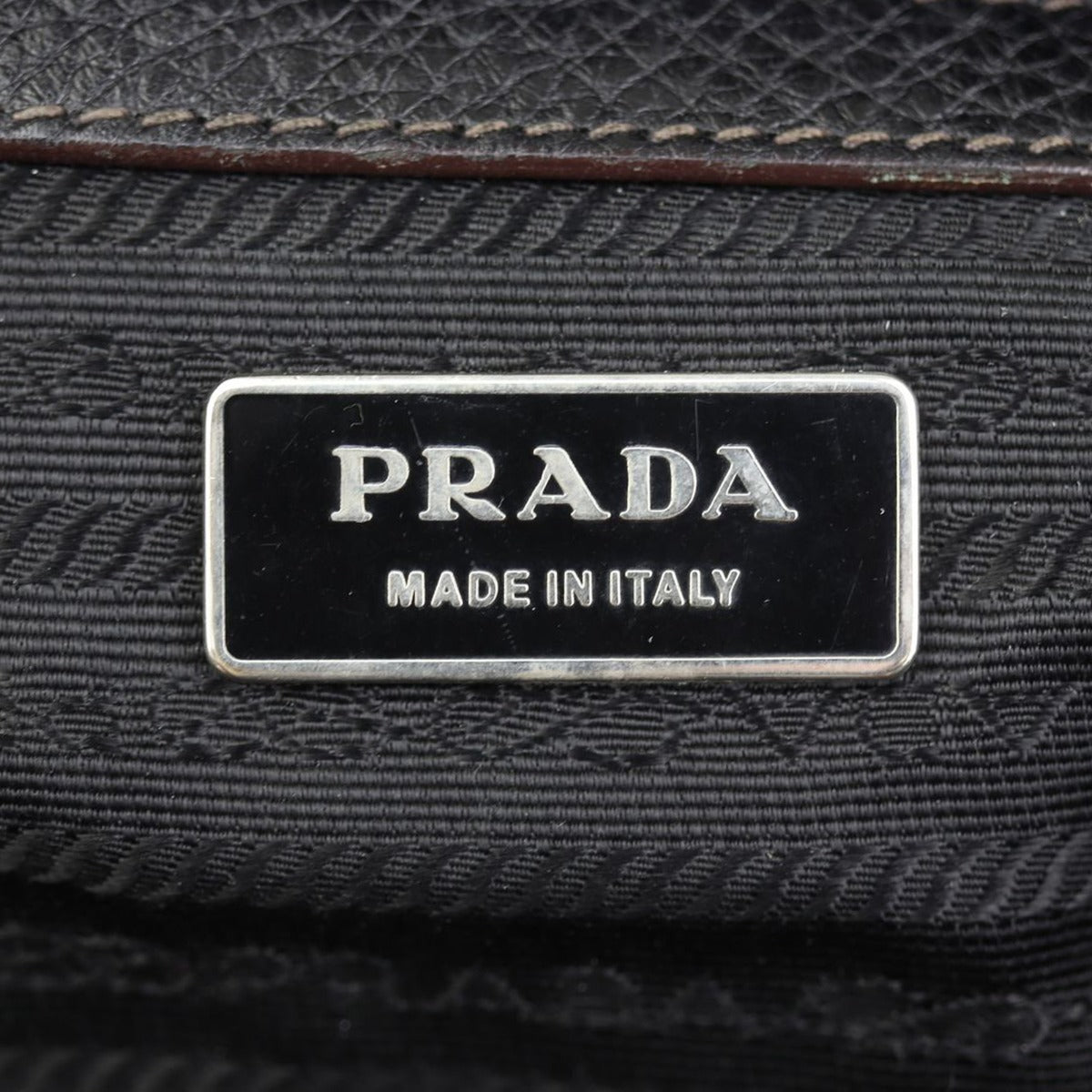 Prada Braided Handle Bauletto Bag Stamp
