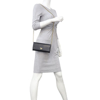 Prada Vitello Move Metal Wallet on Chain Mannequin
