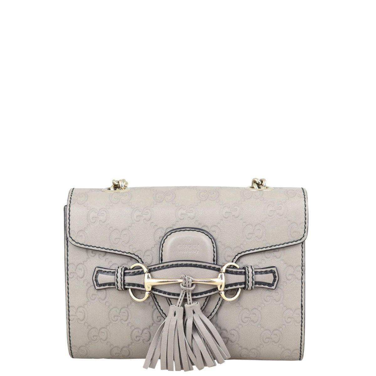 Gucci Emily Guccissima Mini Chain Shoulder Bag Front

