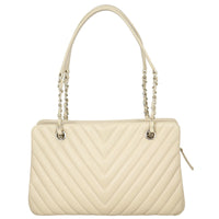 Chanel CC Chevron Shopping Tote Back
