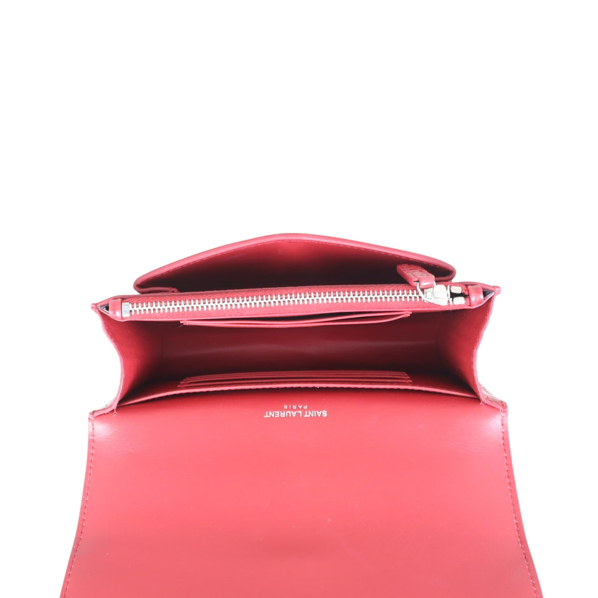 Saint Laurent Sunset Mini Croc-Embossed Whole interior
