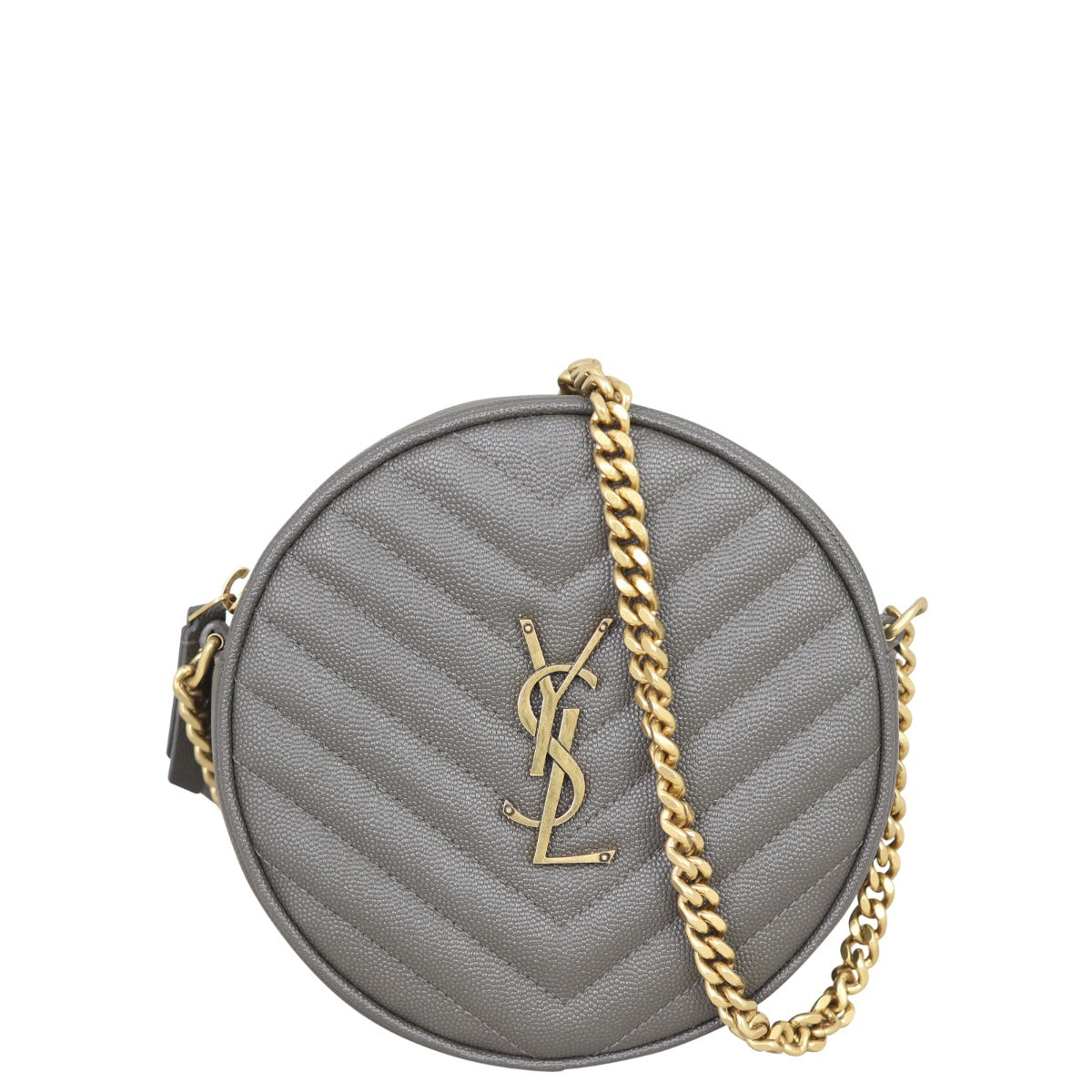 Saint Laurent Vinyle Round Camera Bag Front
