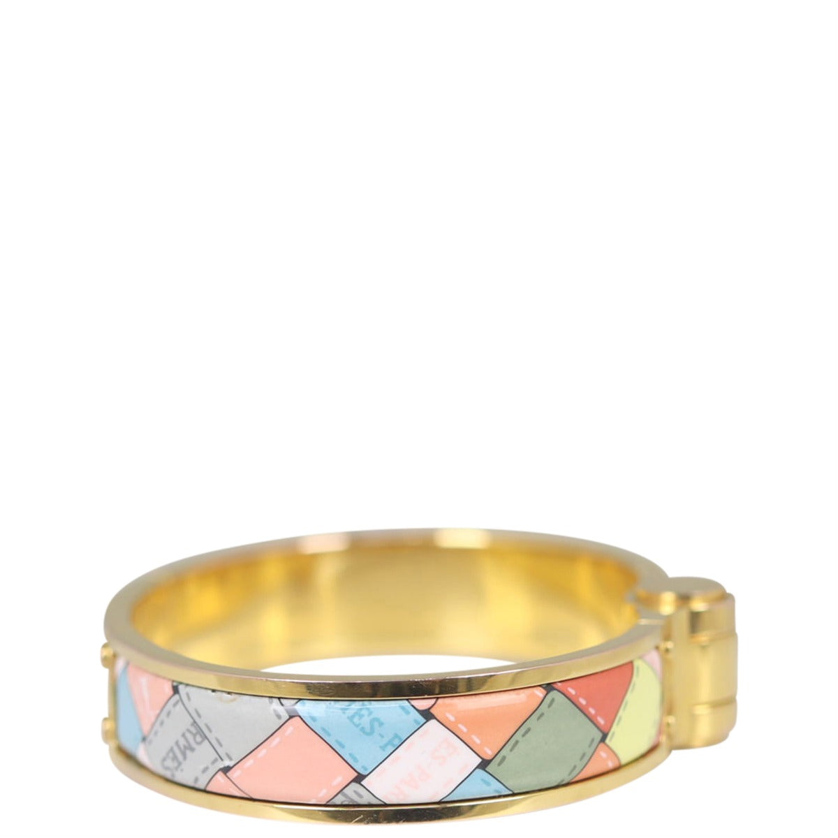 Hermes Hinged Enamel Bracelet Right Side
