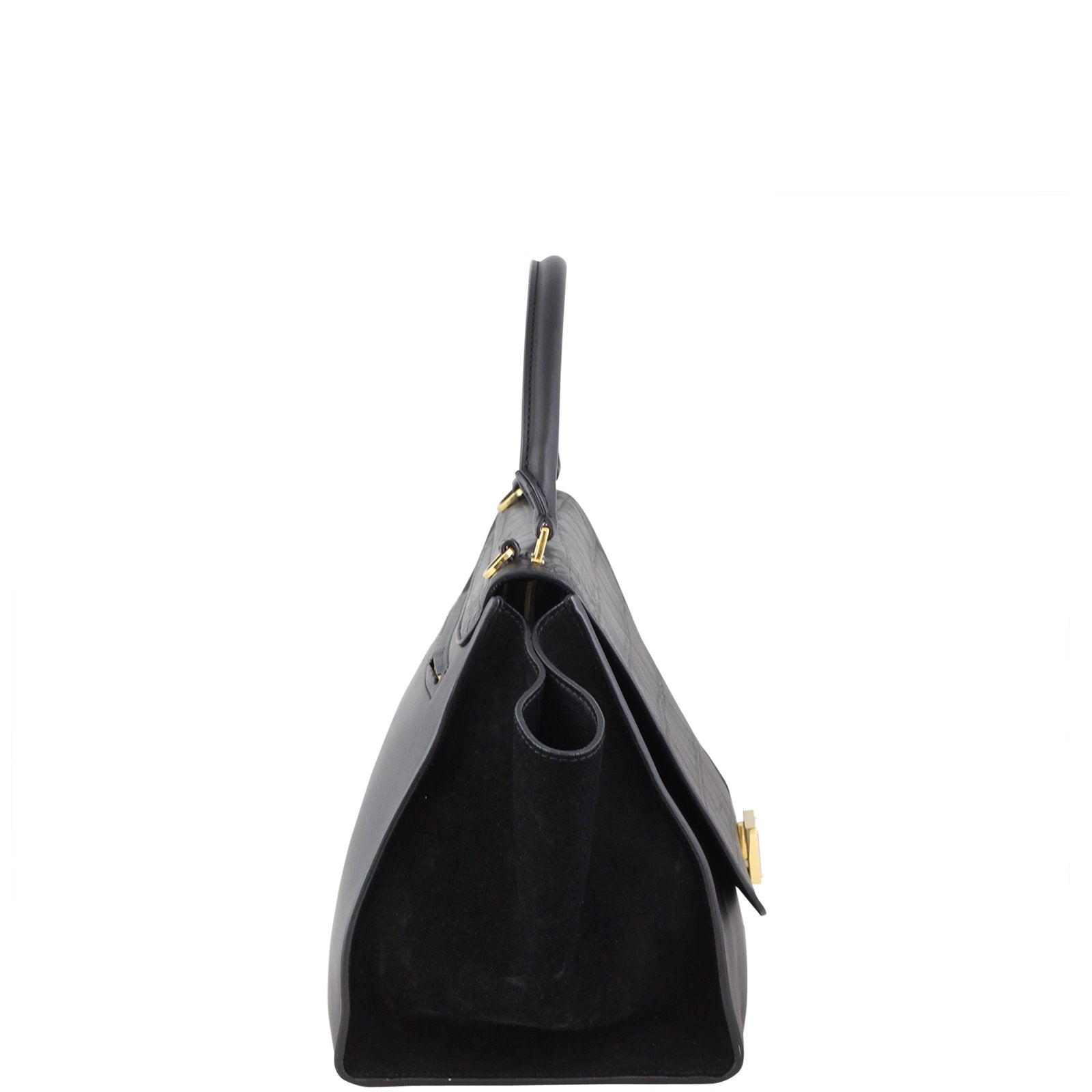 Celine Medium Trapeze Crocodile Embossed Right