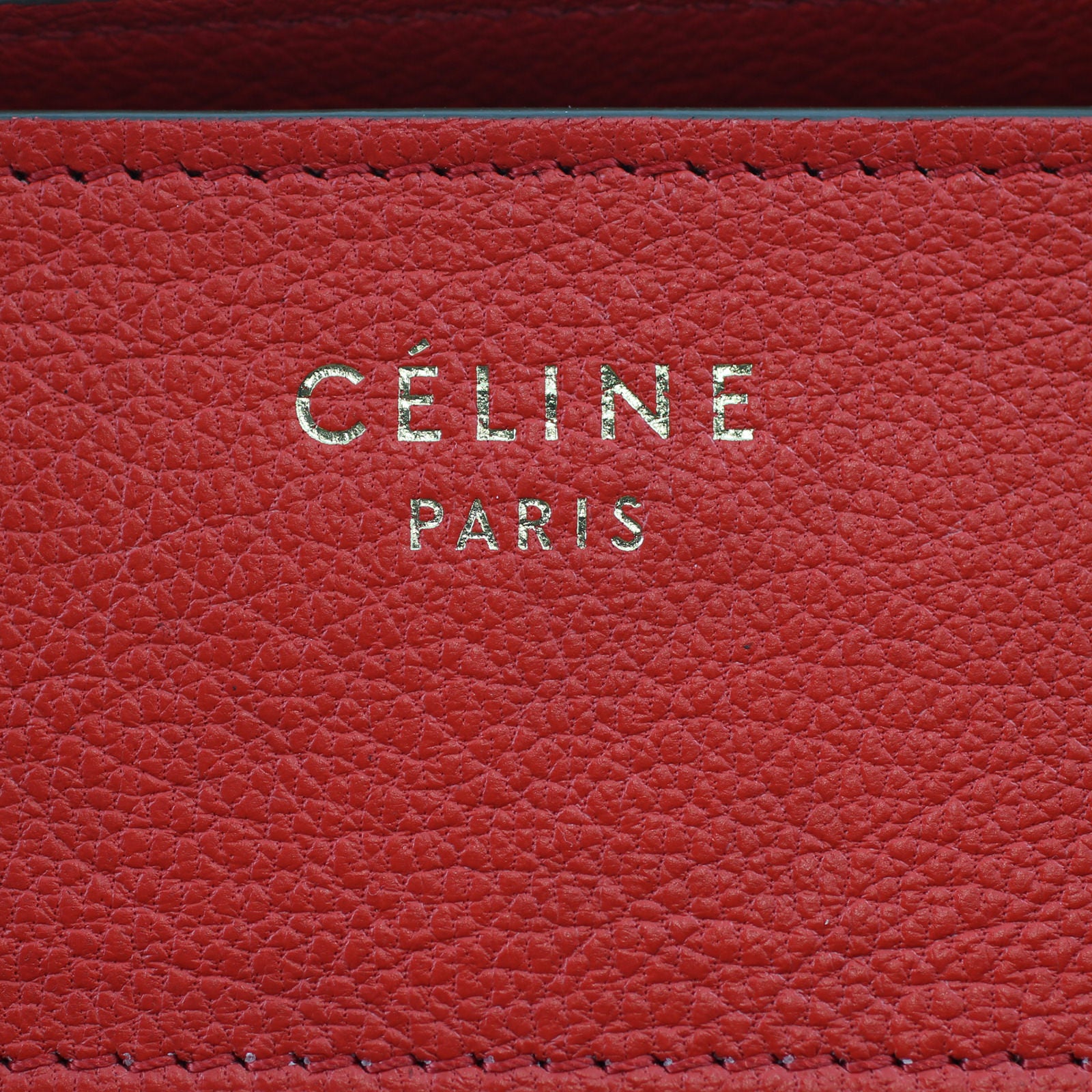 Celine Mini Luggage Tote exterior stamp