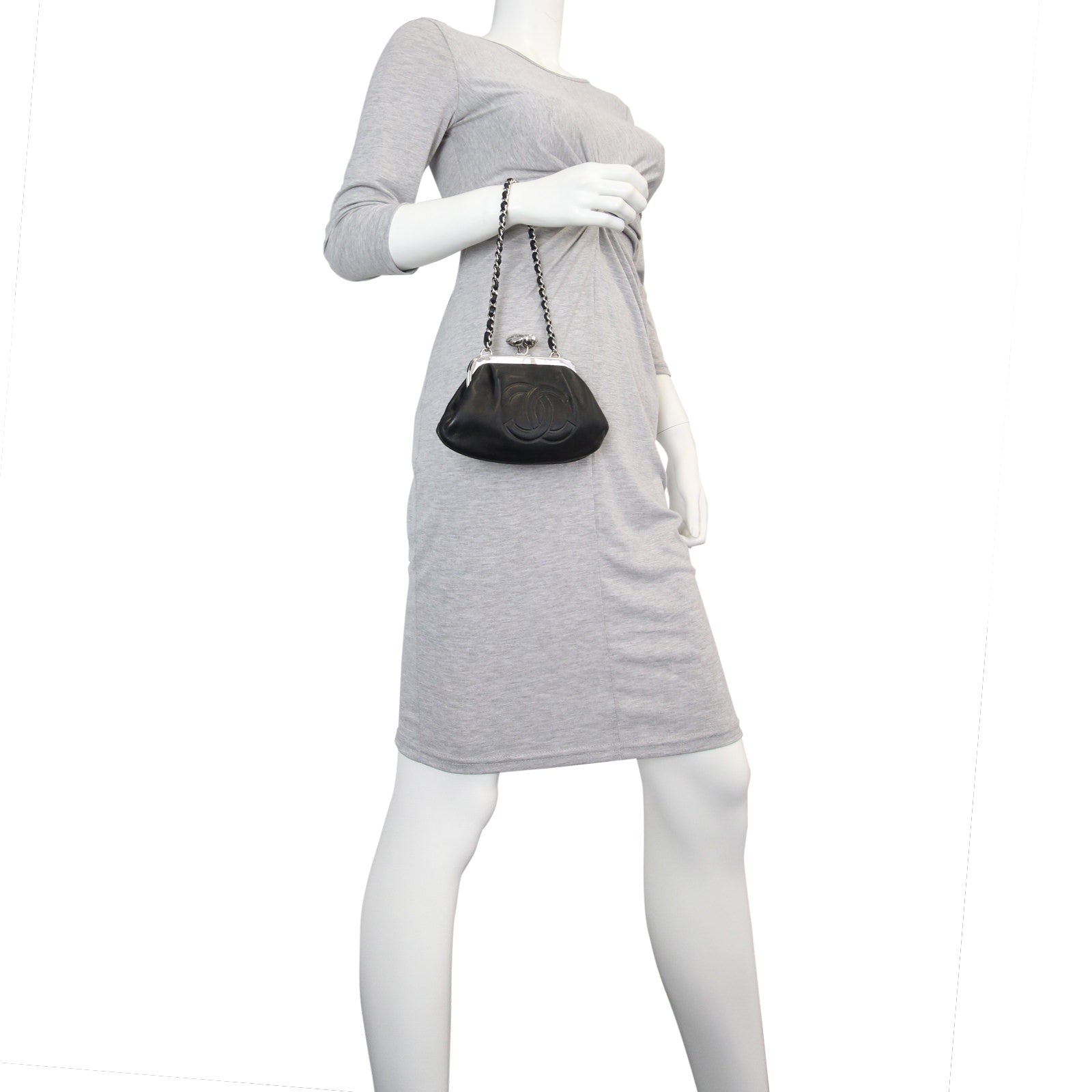 Chanel CC Kisslock Clutch Mannequin