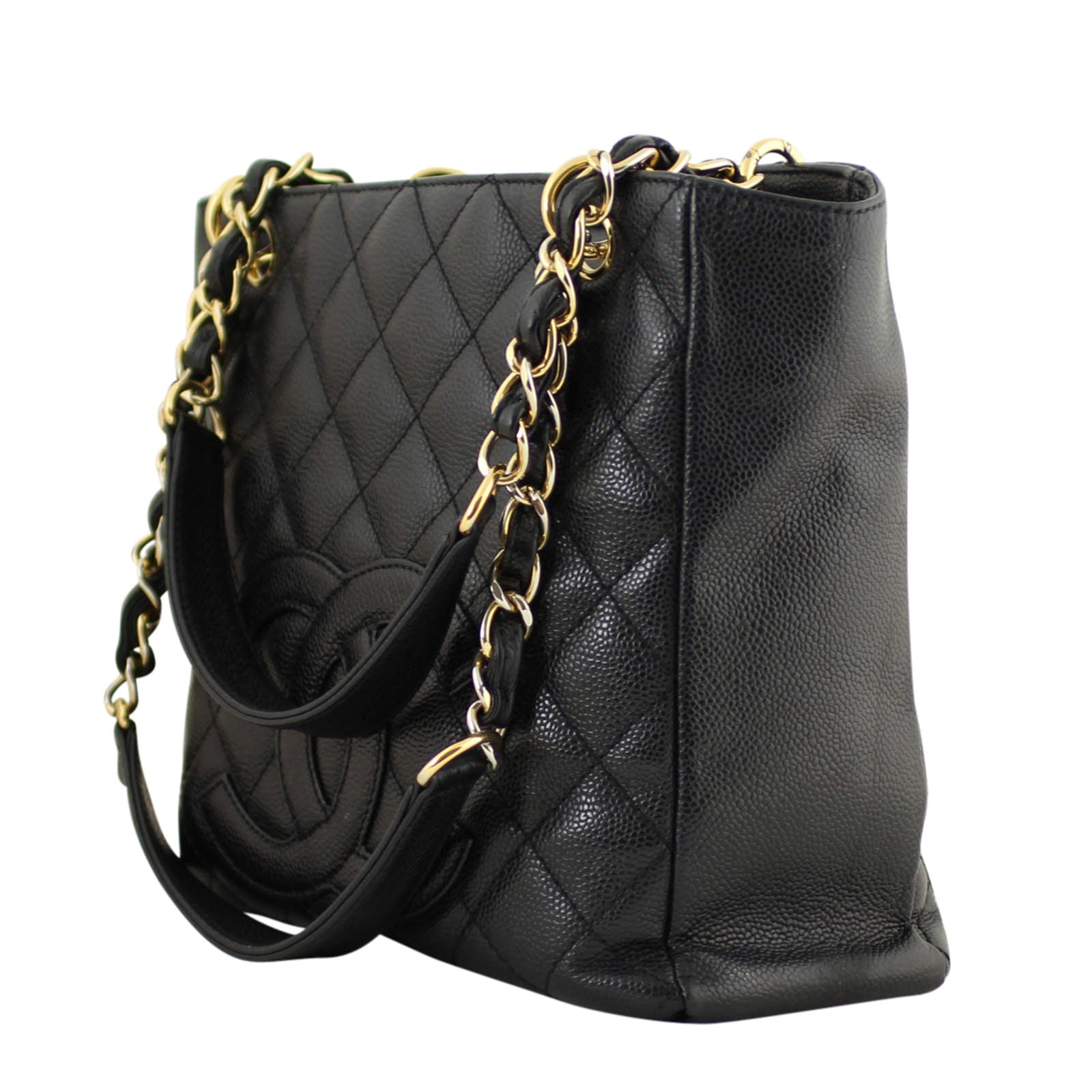 Chanel Petite Shopping Tote Side Angle