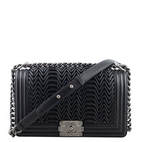 Chanel Pleated Boy Old Medium Front