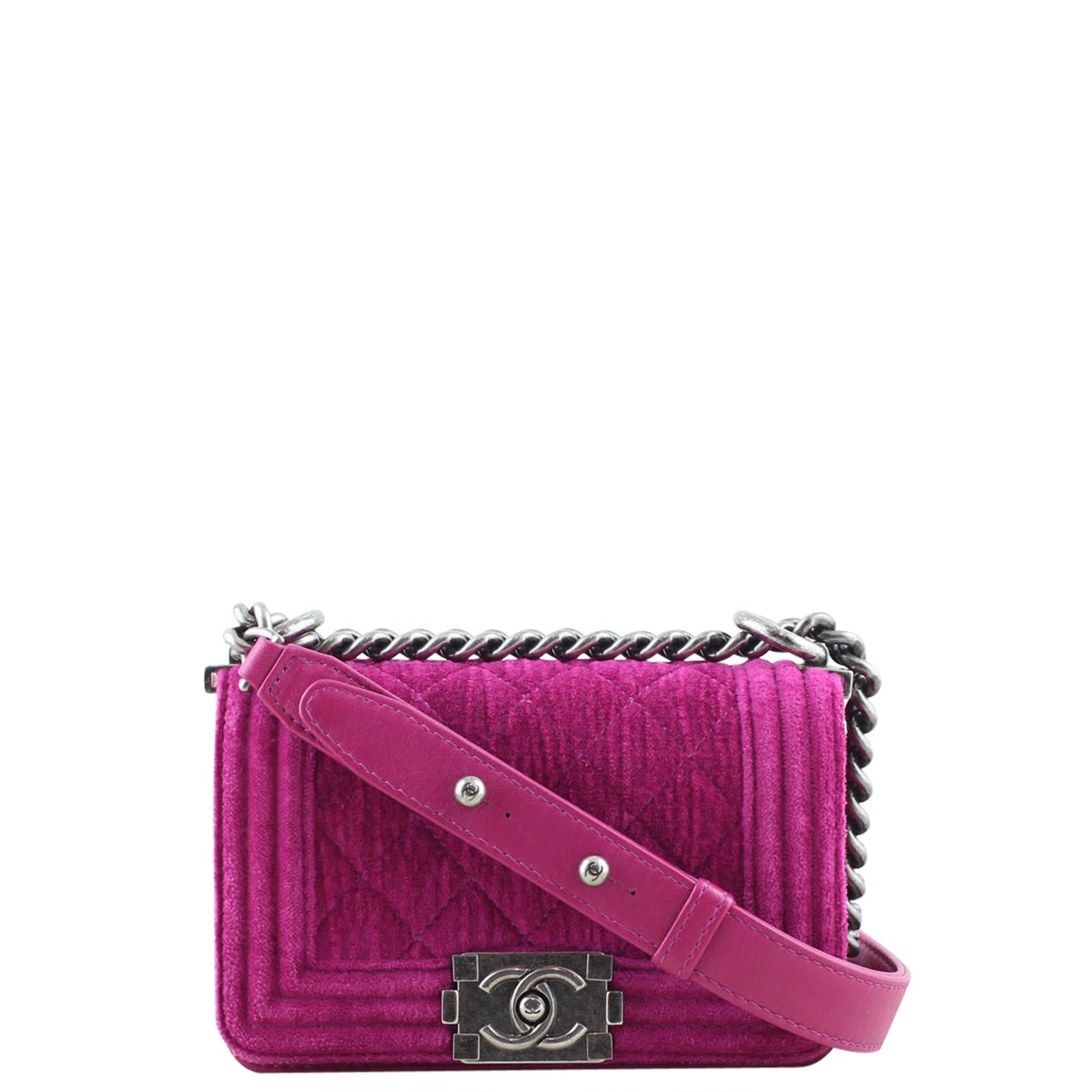Chanel Boy Bag Mini Velvet front strap