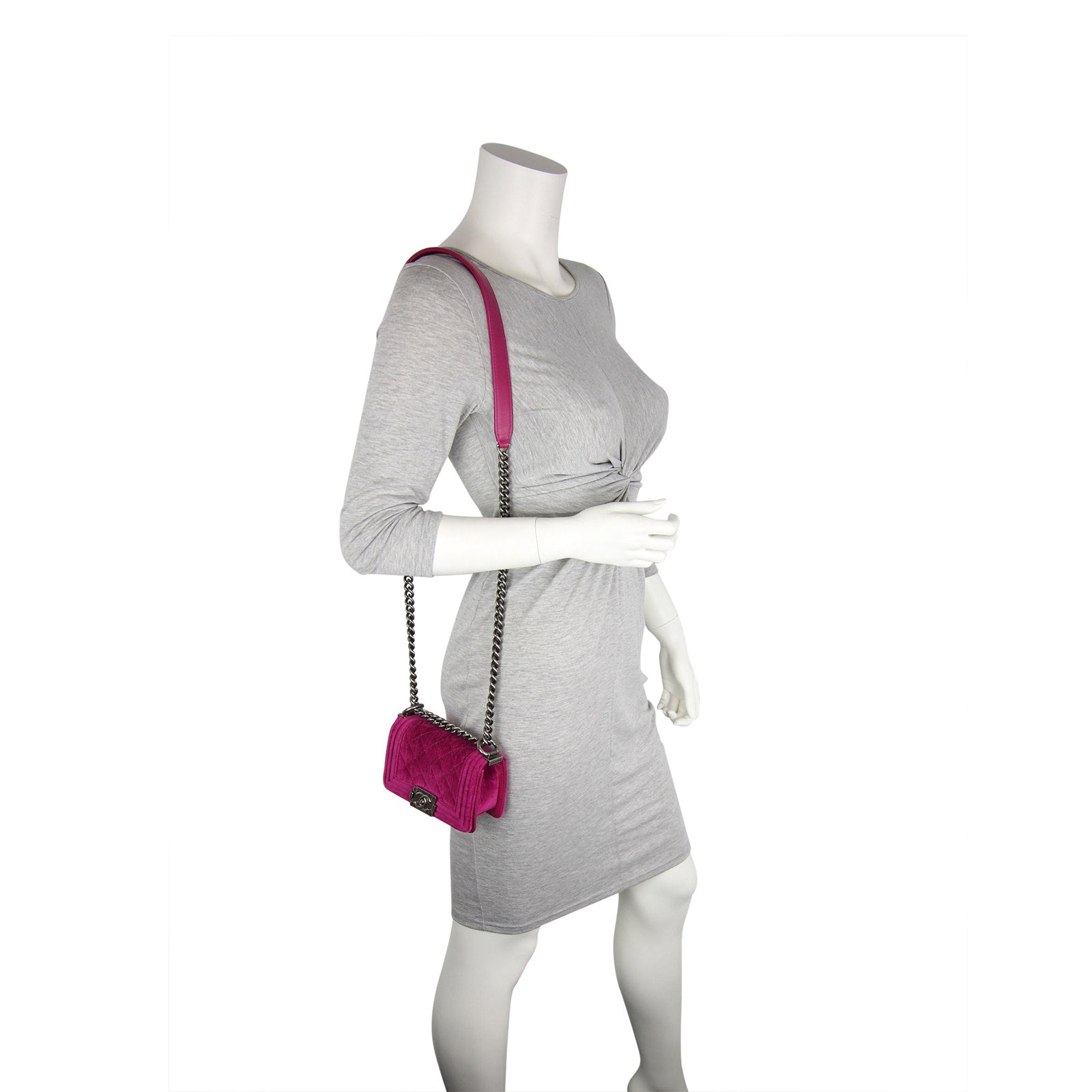 Chanel Boy Bag Mini Velvet mannequin