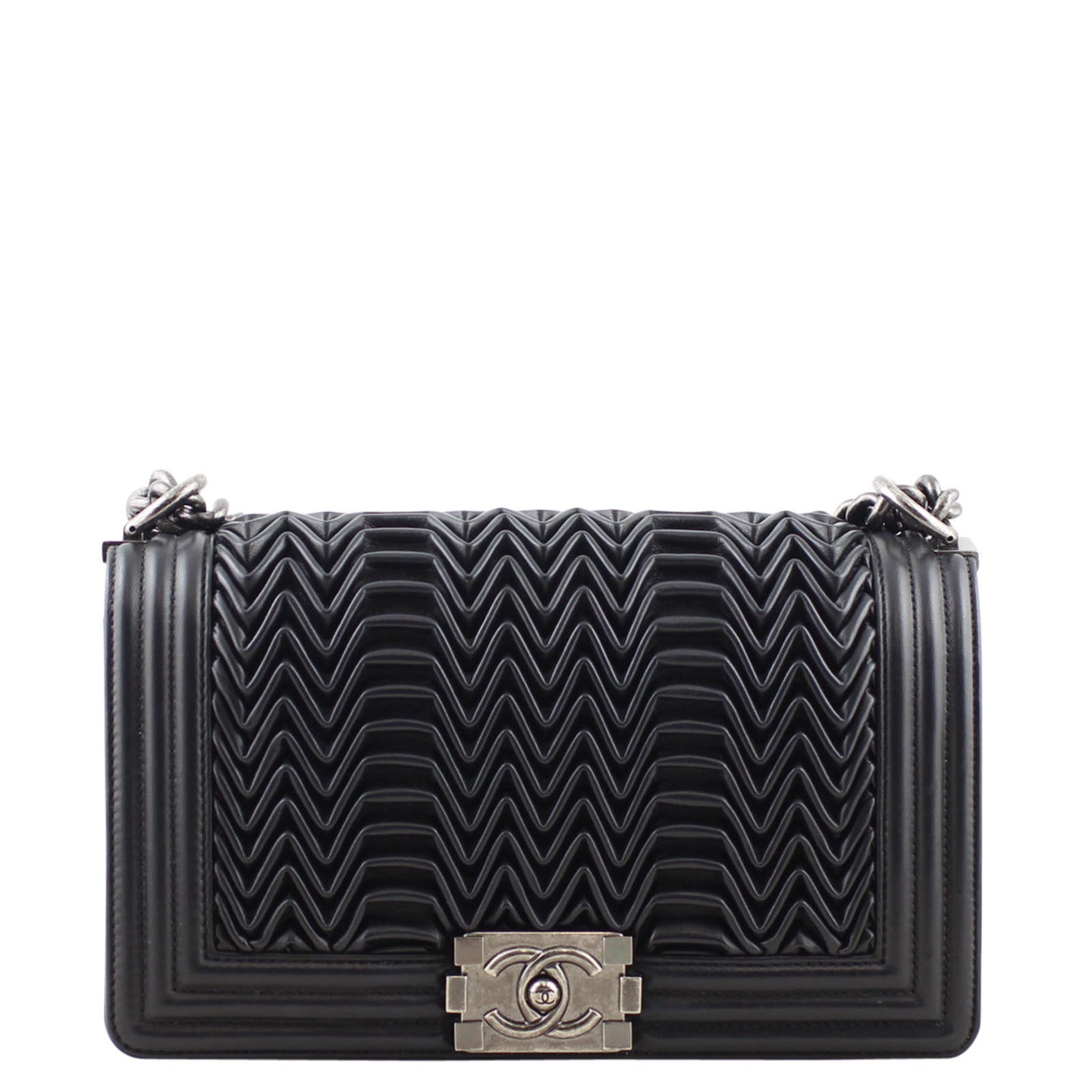 Chanel Pleated Boy Old Medium Front