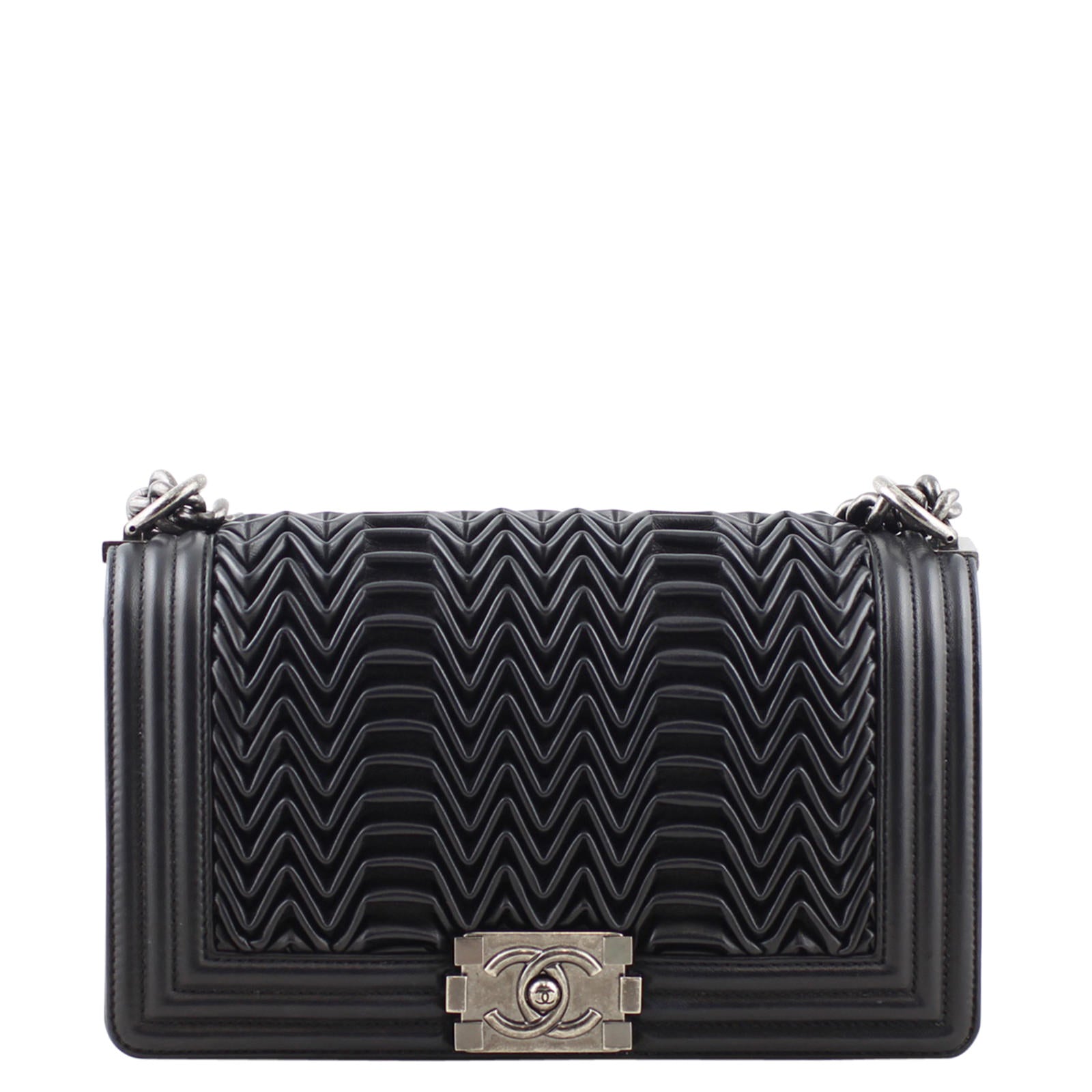 Chanel Pleated Boy Old Medium Front