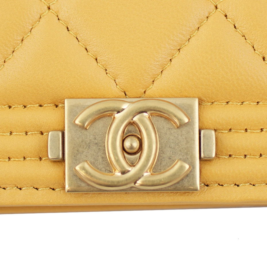 Chanel Boy Bifold Wallet Logo