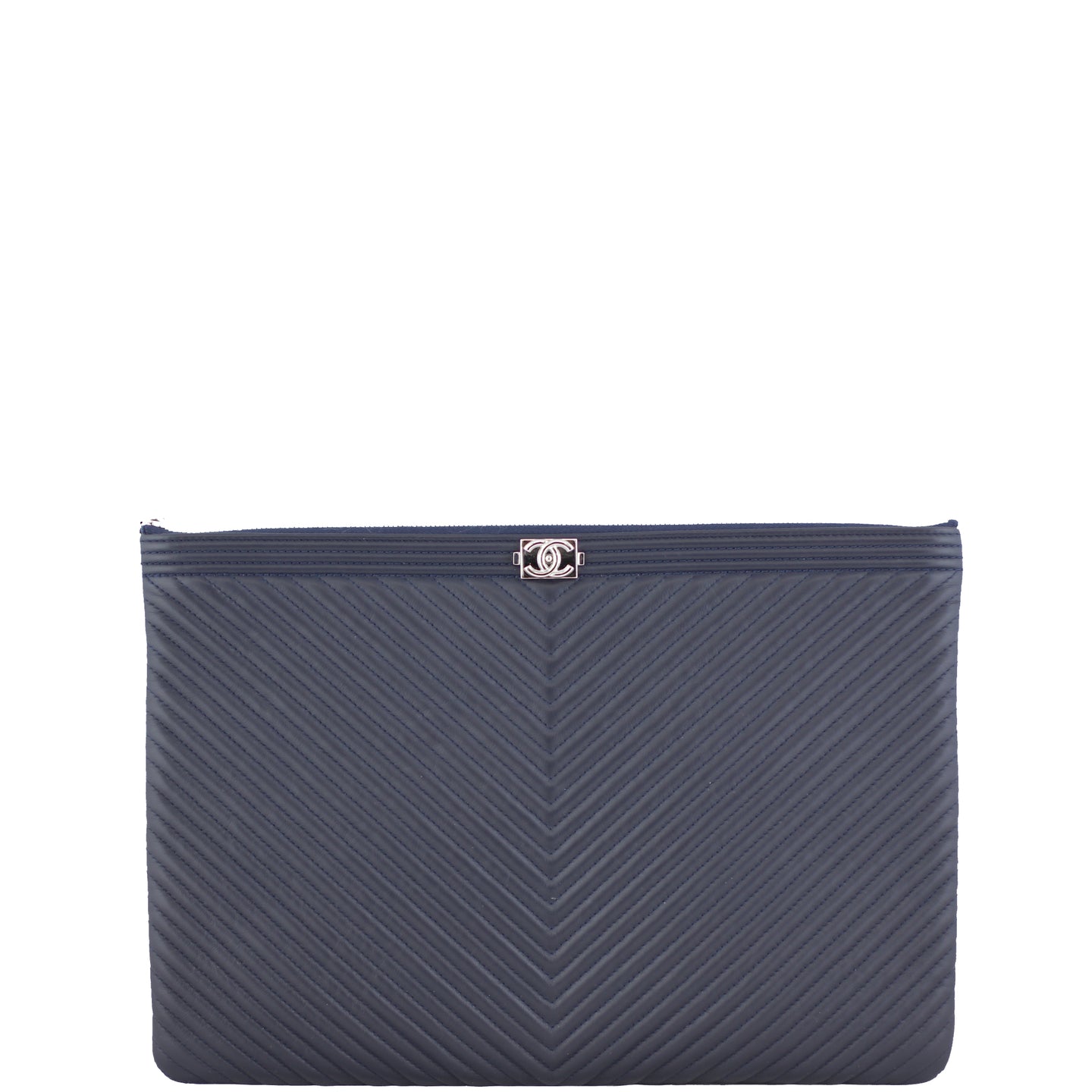 Chanel Boy Chevron O-Case Large Front