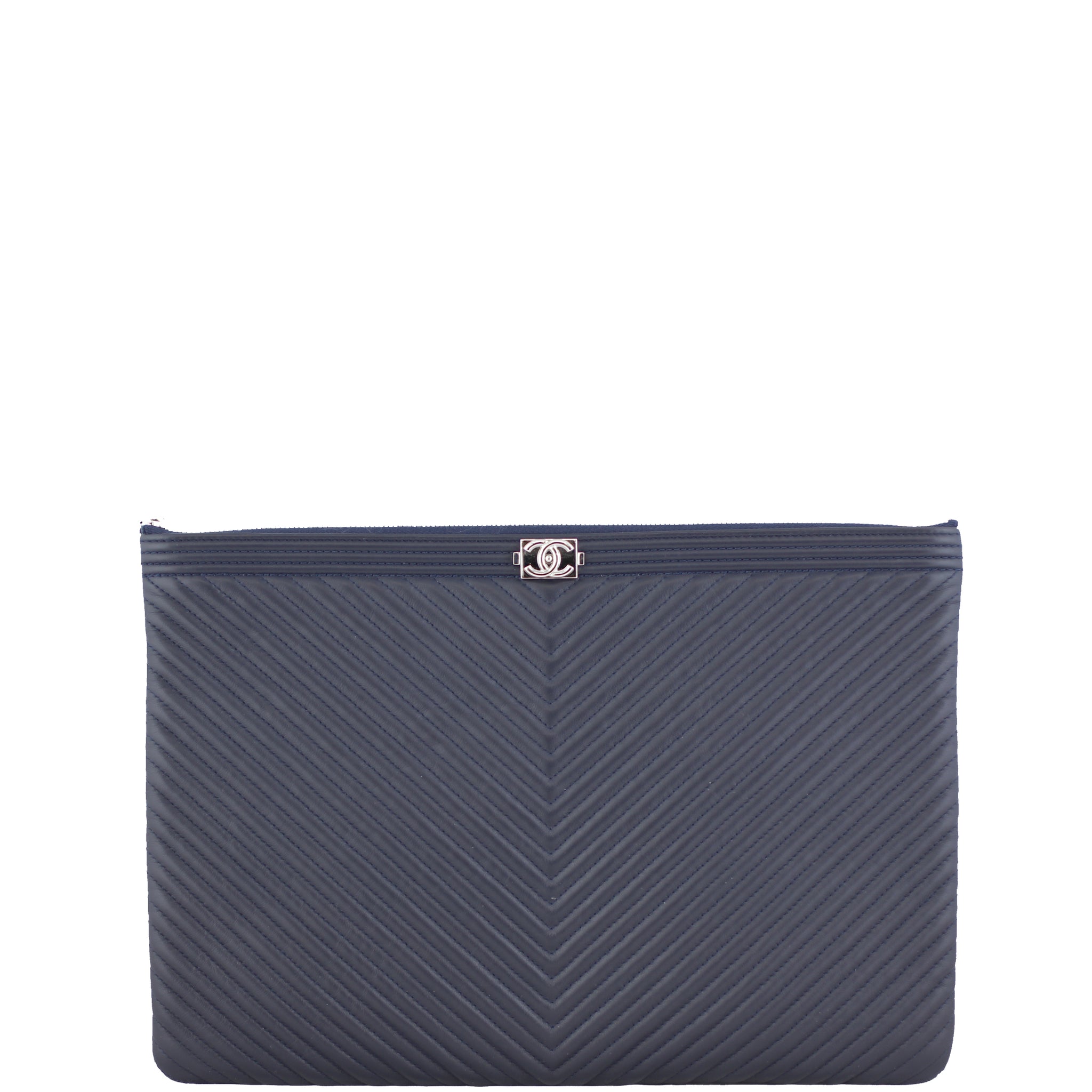 Chanel Boy Chevron O-Case Large Front