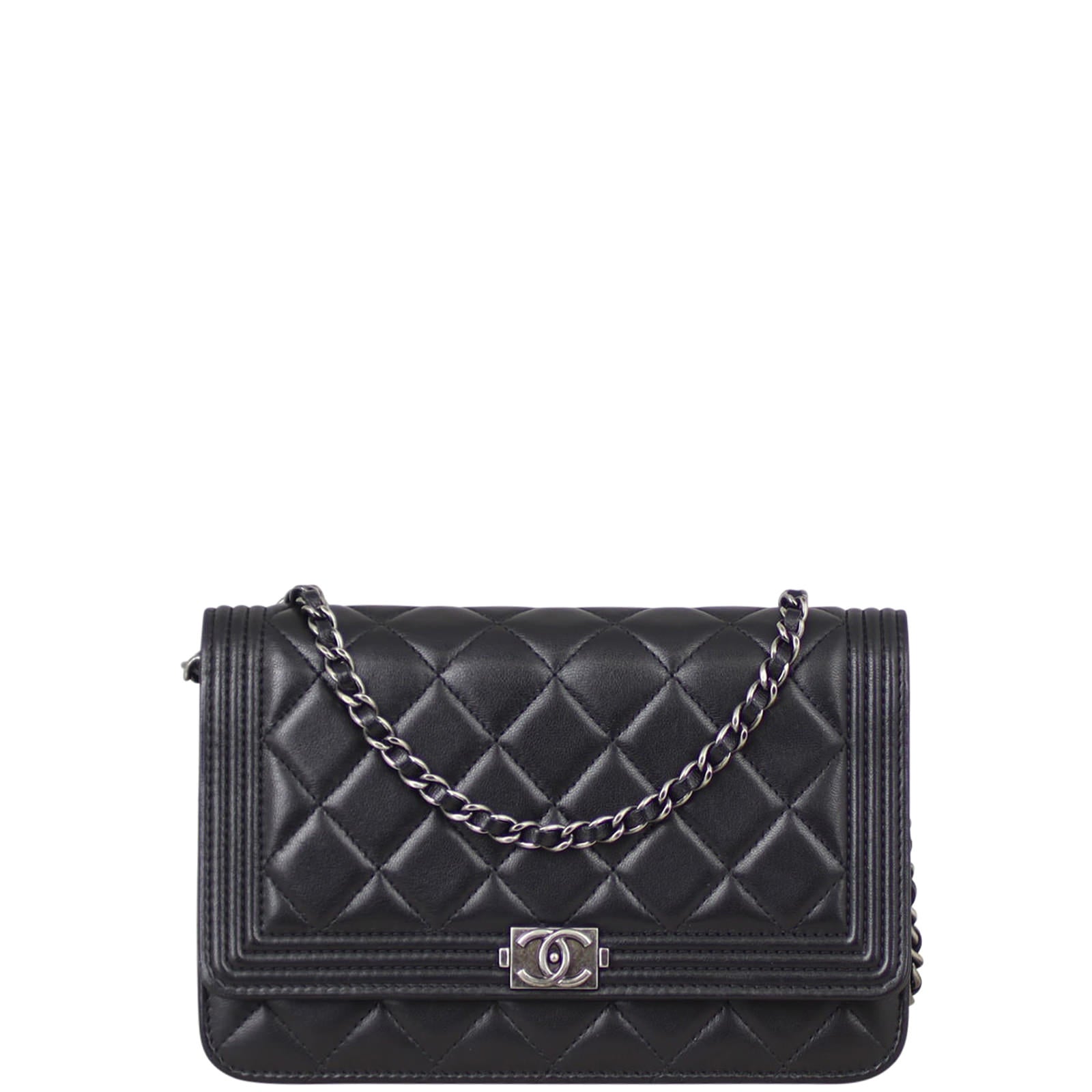 Chanel Boy Wallet on Chain front chain