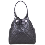 Chanel Quilted CC Drawstring Bucket Bag Back