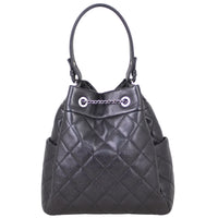 Chanel Quilted CC Drawstring Bucket Bag Back