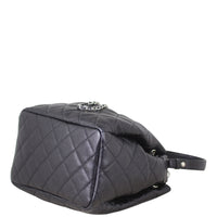 Chanel Quilted CC Drawstring Bucket Bag Corner
