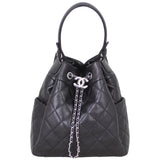 Chanel Quilted CC Drawstring Bucket Bag Front