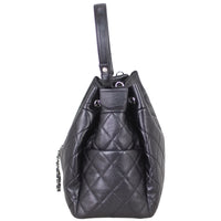 Chanel Quilted CC Drawstring Bucket Bag Side