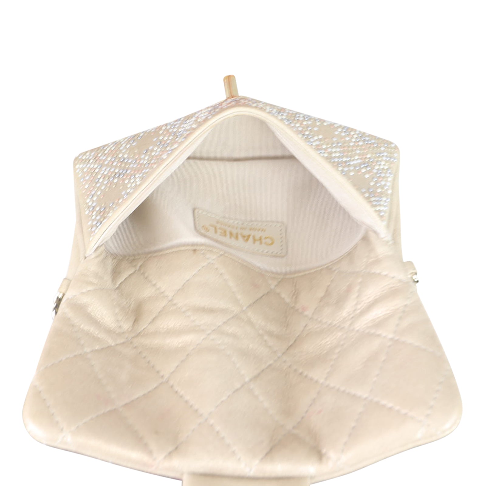 Chanel CC Beaded Flap Bag Whole interior