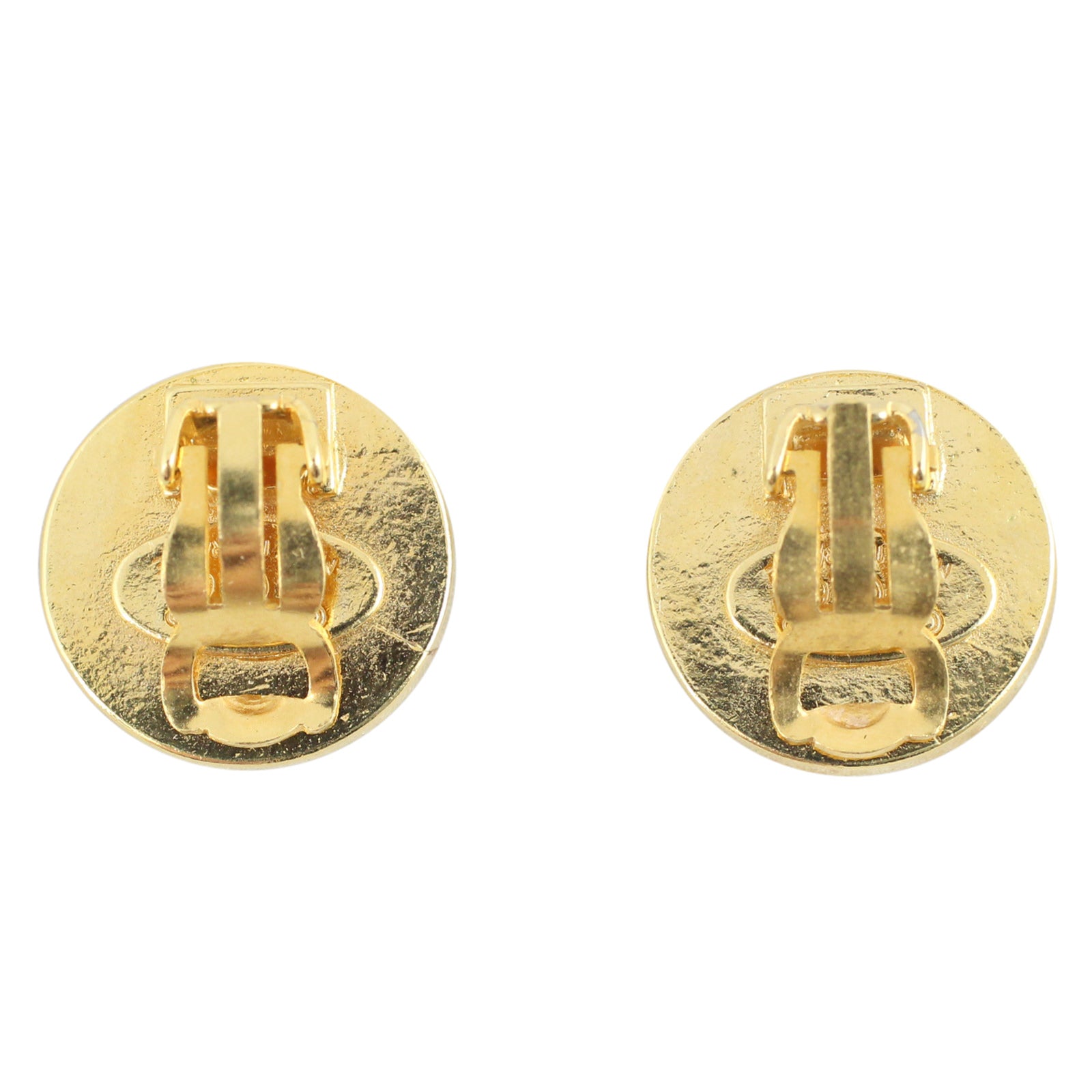 Chanel CC Button Clip on Earrings Back