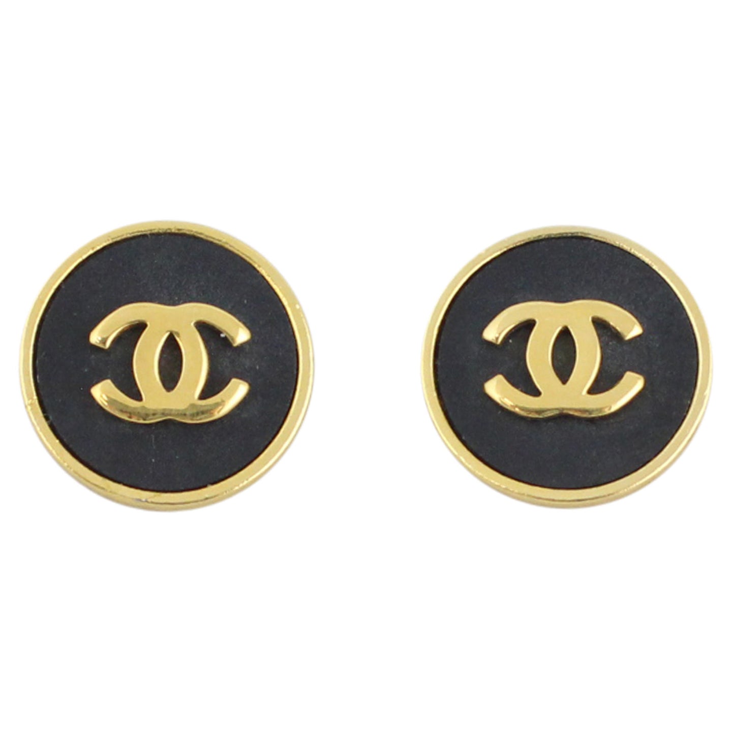 Chanel CC Button Clip on Earrings Front