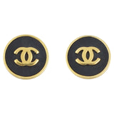 Chanel CC Button Clip on Earrings Front