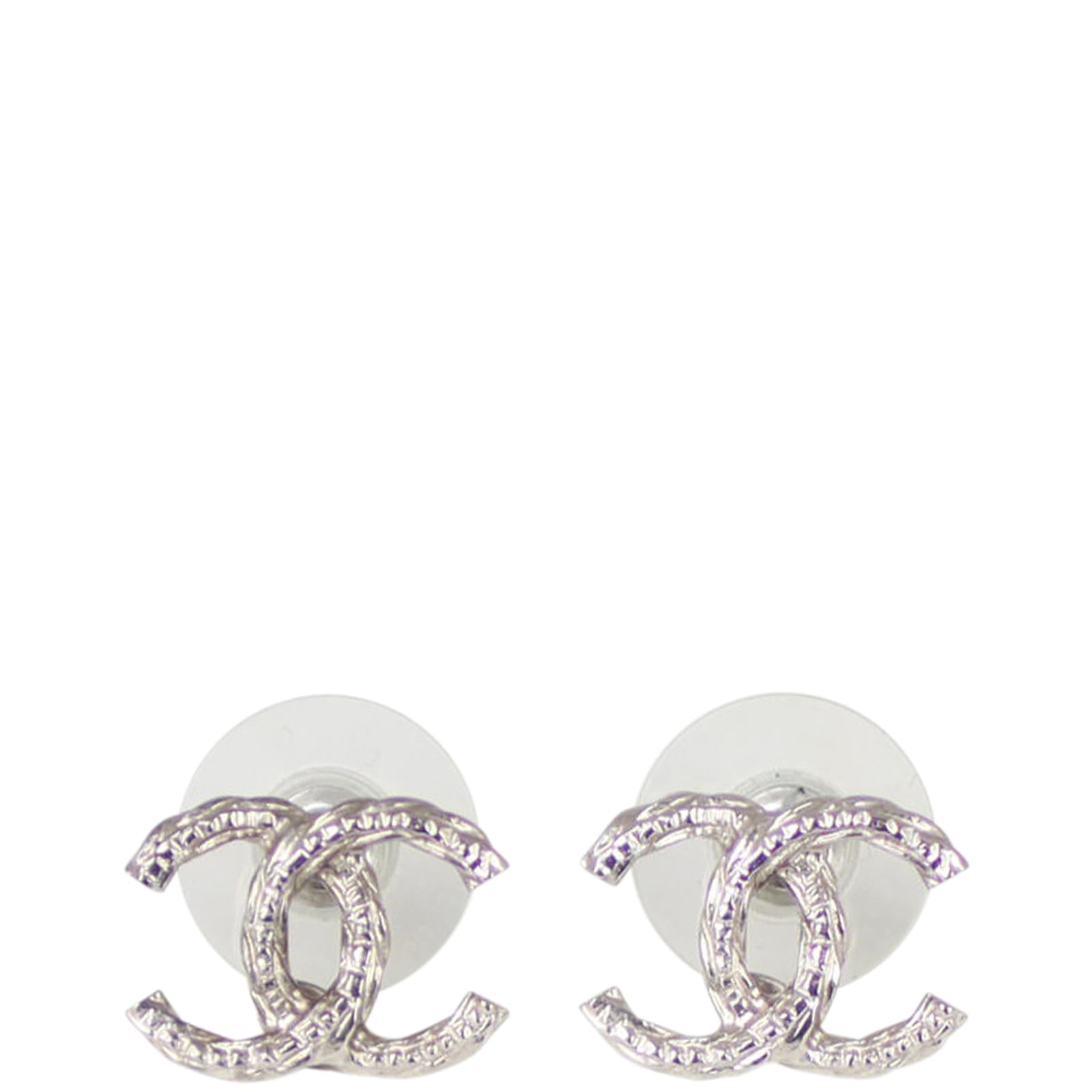 Chanel CC Chain Stud Earrings Front