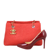 Chanel CC Chevron Surpique Tote Shoe