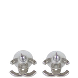 Chanel CC Crystal Stud Earrings Back