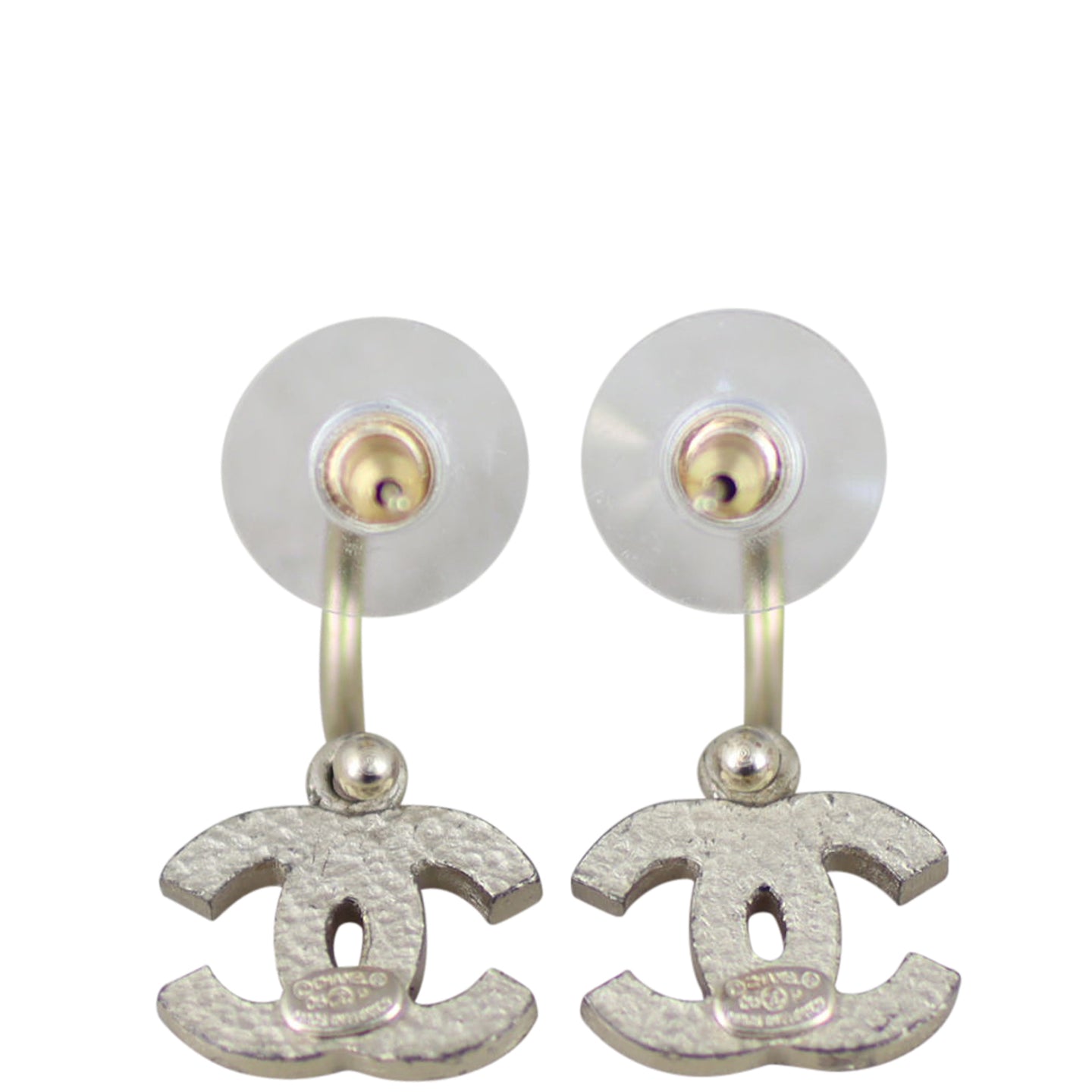 Chanel CC Crystal Drop Earrings Back