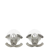 Chanel CC Crystal Stud Earrings Back