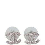 Chanel CC Crystal Stud Earrings Front