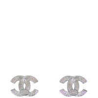 Chanel CC Crystal Stud Earrings Back
