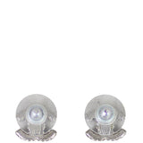 Chanel CC Crystal Stud Earrings Back