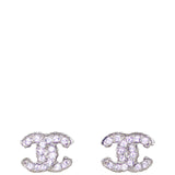 Chanel CC Crystal Stud Earrings Front